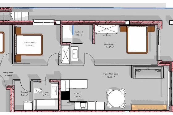 Penthouse Apartment in Guardamar del Segura zu verkaufen, Zona de estar 182 m², Zustand Erstbezug, 3 Schlafzimmer, 2 Badezimmer, Pool, ref.: HA-GUN-439-A04-10