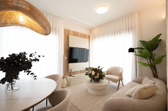 Eck-Reihenhaus in Los Alcazares zu verkaufen, Zona de estar 146 m², Zustand Erstbezug, Klimaanlage, Terreno 177 m², 3 Schlafzimmer, 2 Badezimmer, Pool, ref.: HA-LAN-480-Q01-10