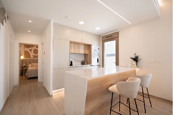 Eck-Reihenhaus in Los Alcazares zu verkaufen, Zona de estar 146 m², Zustand Erstbezug, Klimaanlage, Terreno 177 m², 3 Schlafzimmer, 2 Badezimmer, Pool, ref.: HA-LAN-480-Q01-3