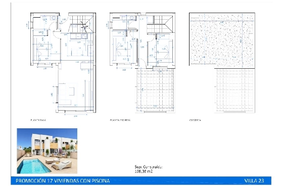 Doppelhaushälfte in San Fulgencio zu verkaufen, Zona de estar 108 m², Zustand Erstbezug, Klimaanlage, Terreno 245 m², 3 Schlafzimmer, 2 Badezimmer, Pool, ref.: HA-MAN-301-D01-6